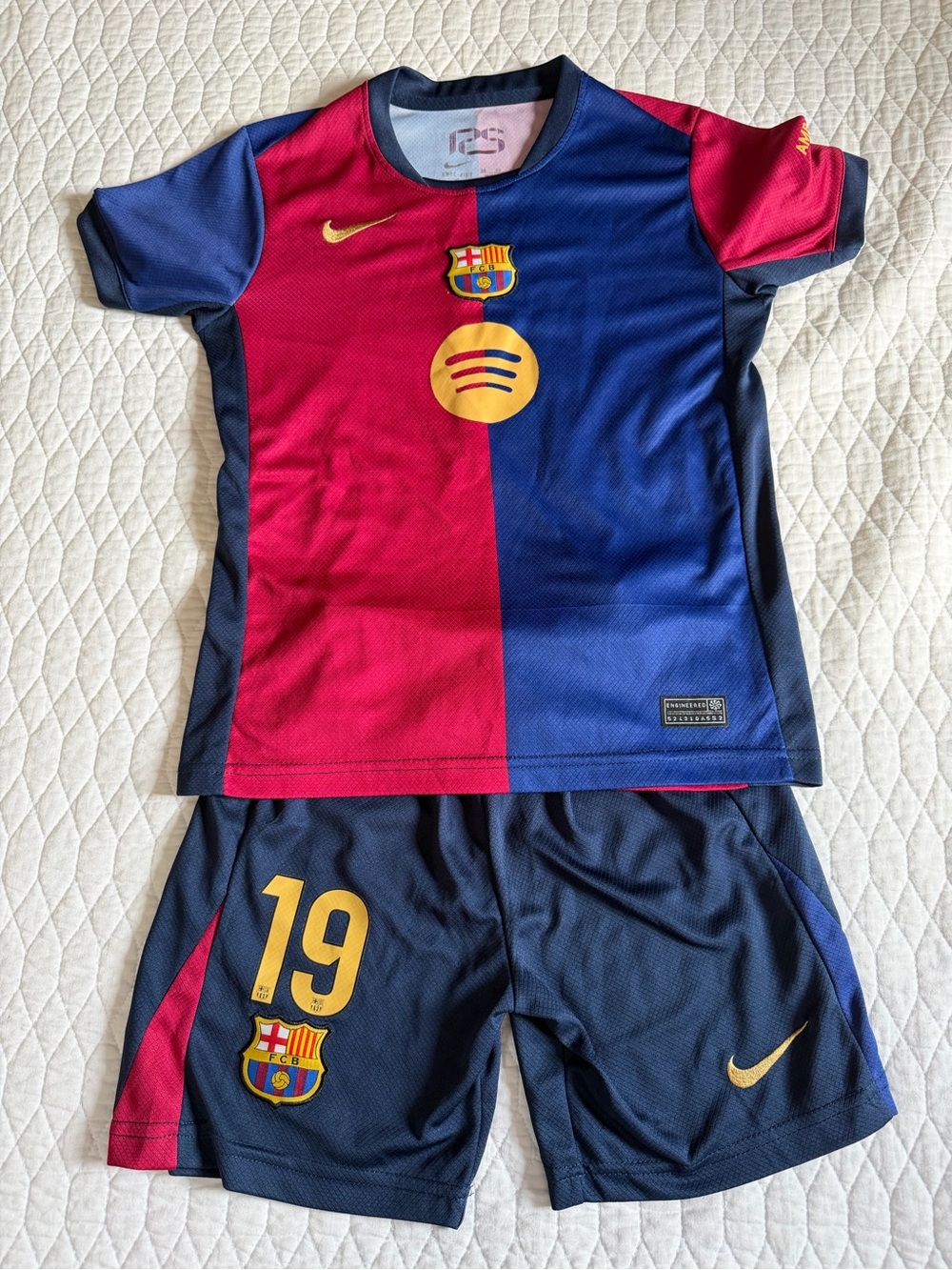 Lamine Yamal Barcelona Nike Kids Home Kit Set